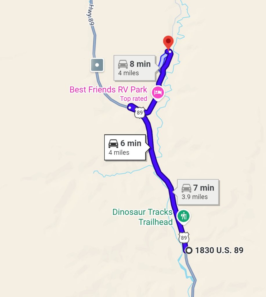 Driving distance to Best Friends from this rental home in Kanab