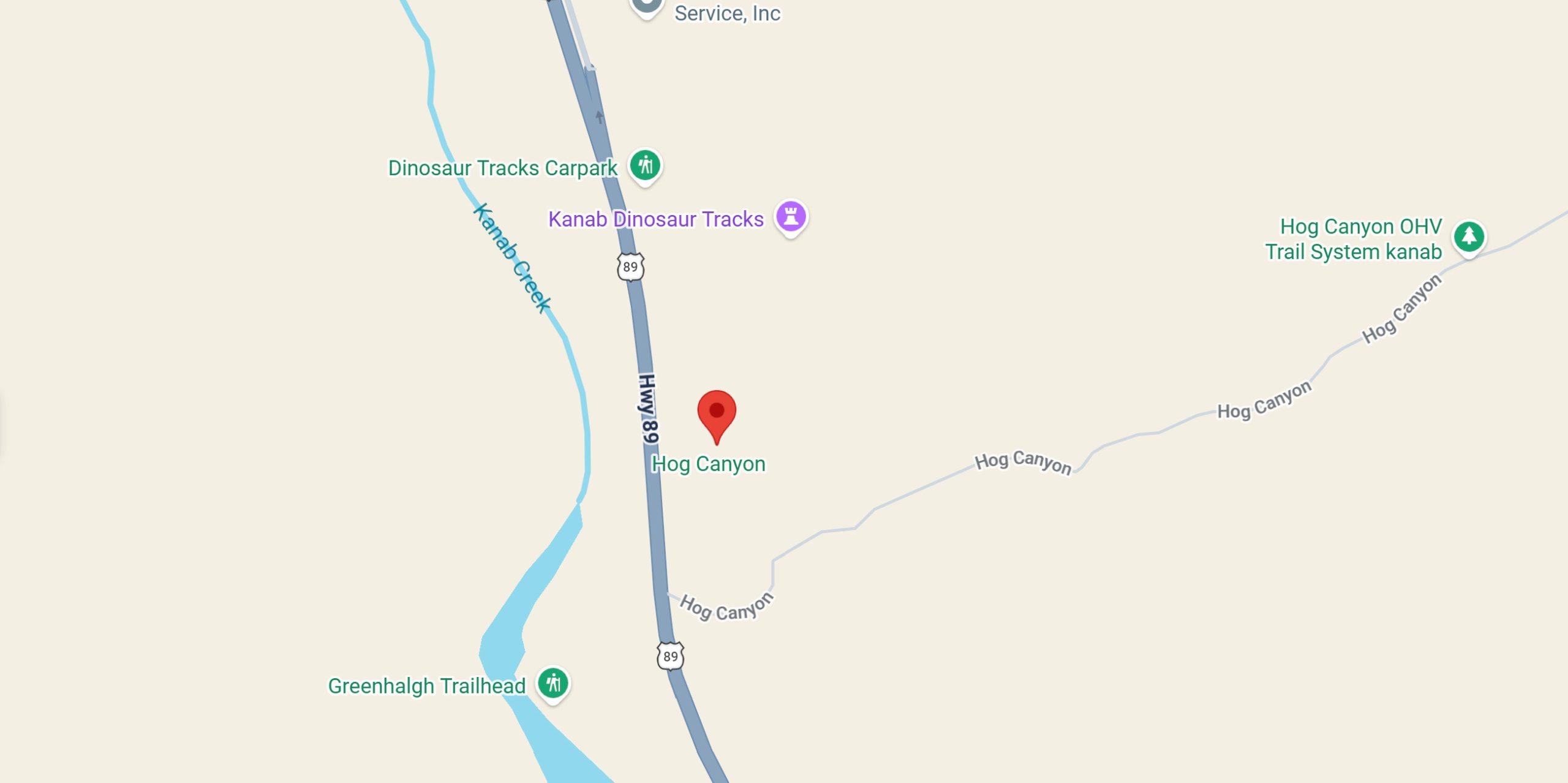 map for Hog Canyon-house
